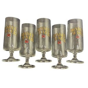 Dinkelacker Set of 5 Vintage German Stemmed 1960s-1970s Beer Glass / Barware